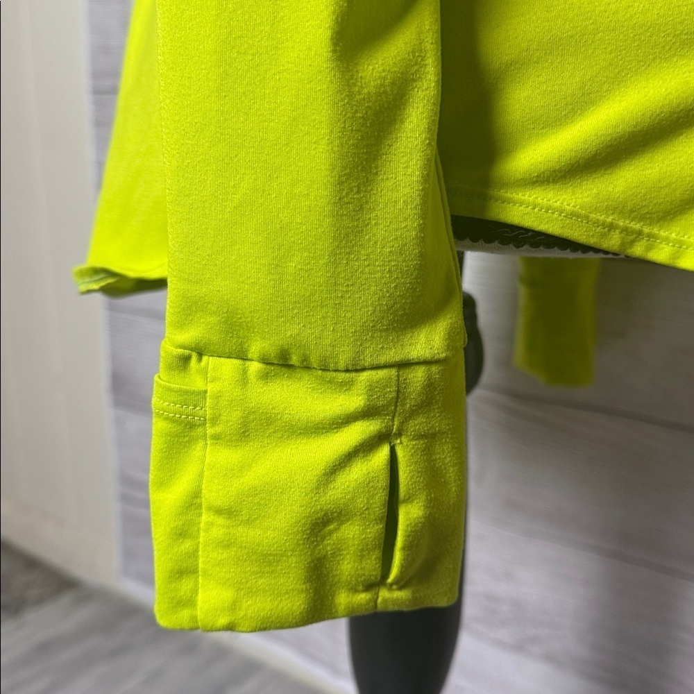 Athleta Safety Yellow Quarter-Zip Pullover Size Small - Picture 4 of 9
